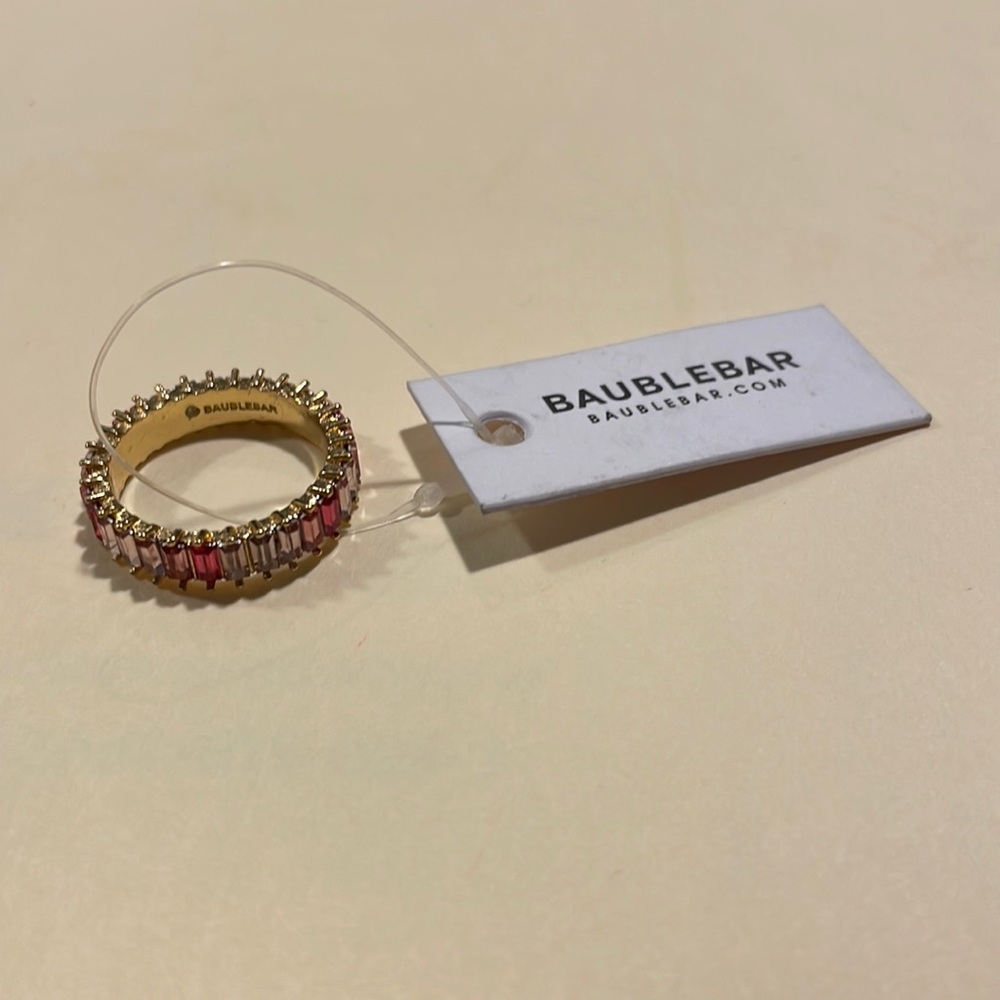 NWT • Baublebar • Pink Ombré Ring • Size 8